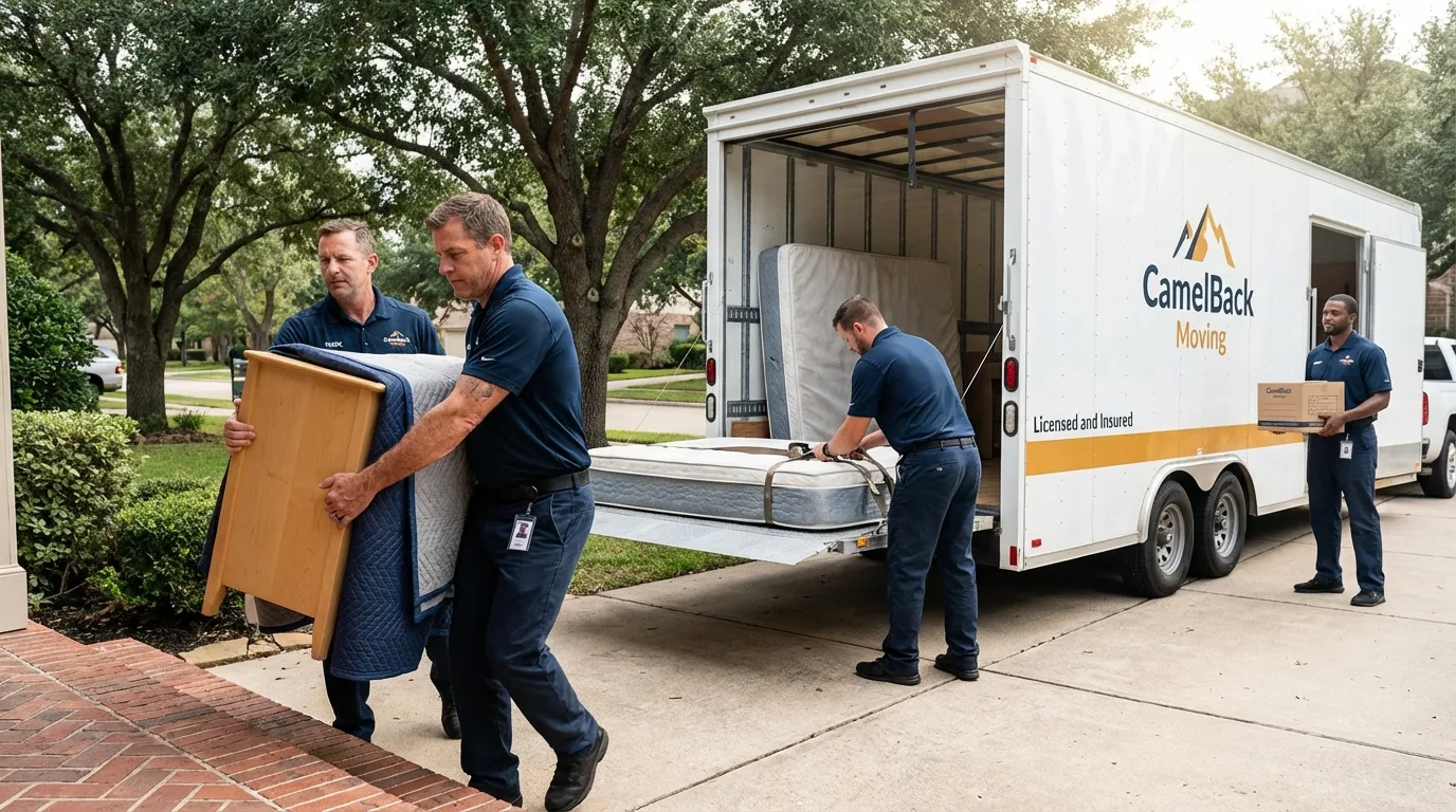 Crew loading residential truck for cross-state move from Center Harbor, NH